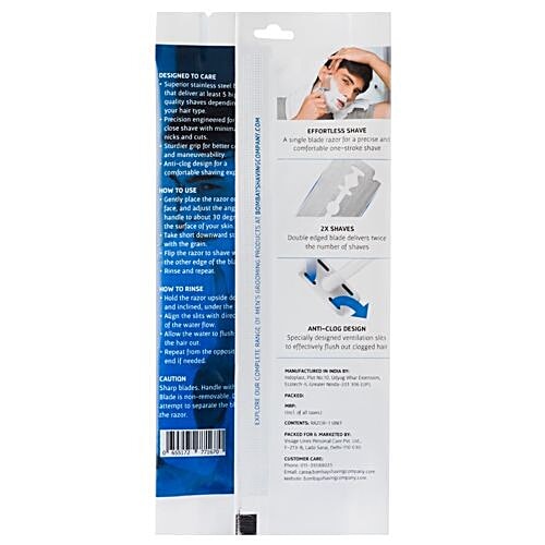 Bombay Shaving Company Double Edge Safety Razor - Blue, 1 pc  Effortless One, Stroke Shave