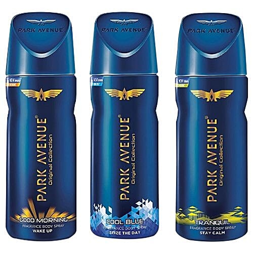 Buy Park avenue Fragrance Body Spray Super Saver Pack, Good Morning, Cool Blue & Tranquil