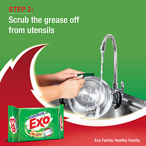 Exo Dishwash Bar Anti-Bacterial Touch Shine, 600 g (3 N x 200 g) Anti-Bacterial, Touch & Shine