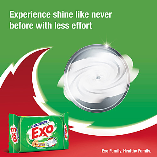 Exo Dishwash Bar Anti-Bacterial Touch Shine, 600 g (3 N x 200 g) Anti-Bacterial, Touch & Shine
