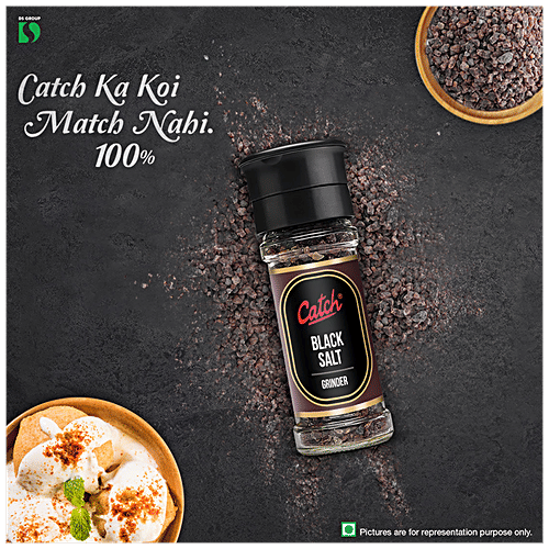 Catch Black Salt/Meeth - Grinder, 100 g Glass Bottle 