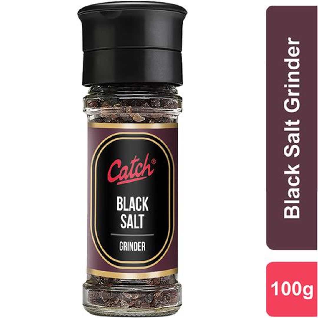 Catch Black Salt/Uppu - Grinder, 100 g Glass Bottle