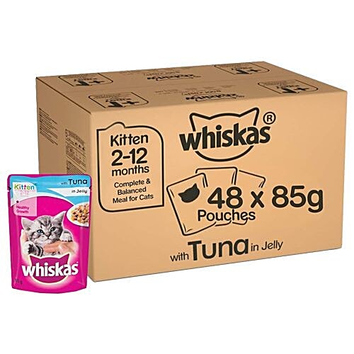 Buy Whiskas Kitten Wet Cat Food Super Saver Pack, 212 Months, Tuna