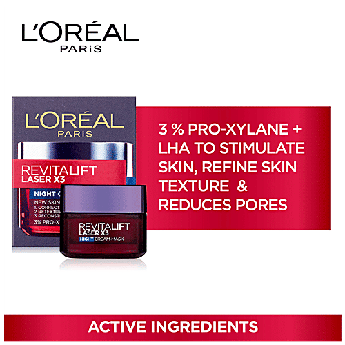 Loreal Paris Revitalift Laser X3 Night Cream Mask, 50 ml  