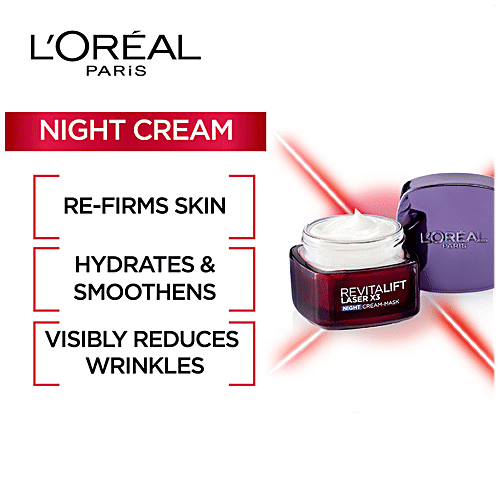 Loreal Paris Revitalift Laser X3 Night Cream Mask, 50 ml  