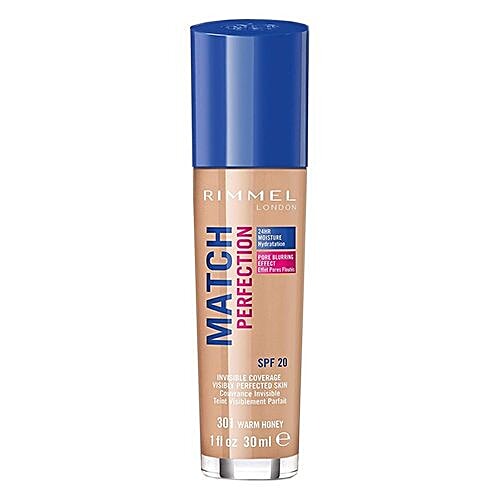 Rimmel London Match Perfection Invisible Coverage Foundation, 30 ml 301 Warm Honey