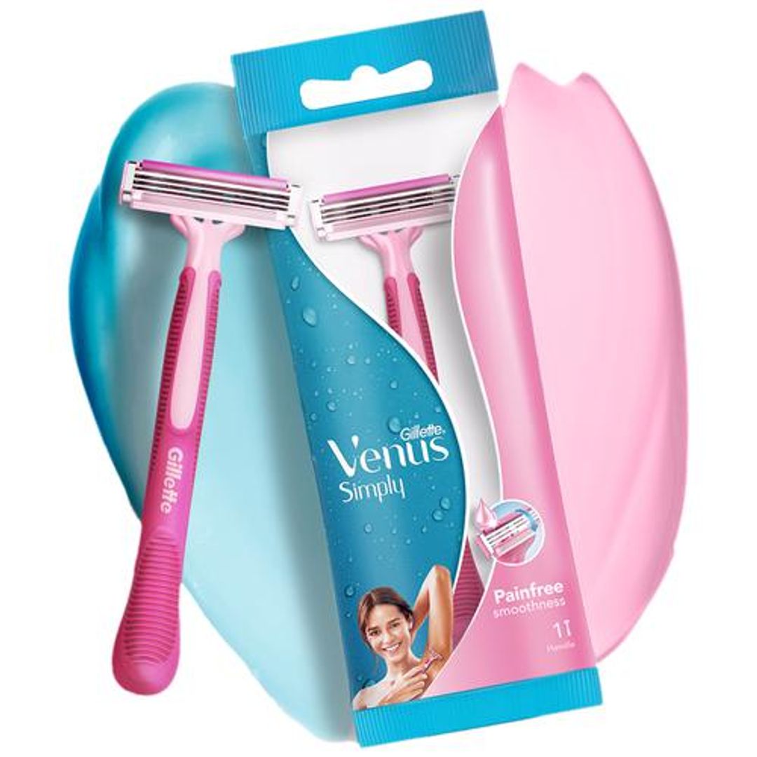 Gillette Venus Simply Venus 3 Blade Hair Removal Razor - For Women, 1 pc 
