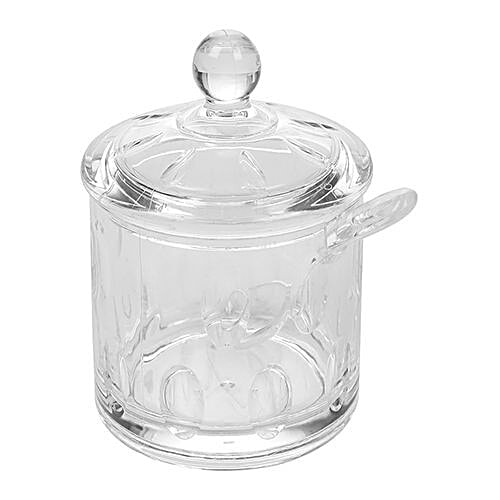 DP Dry Fruits/Candy/Jam Jar With Spoons & Tray - Plastic, Bb-687, 2 pcs  