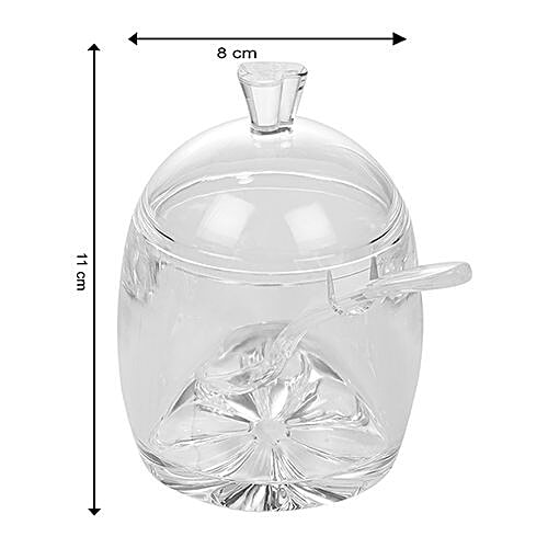 DP Dry Fruits/Candy/Jam Jar With Spoons & Tray - Plastic, Bb-687, 2 pcs  