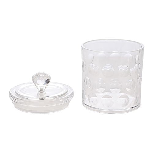 DP Bb-1180 Multipurpose Jar with Wooden Lid - Transparent, Acrylic, Plain, Round, 1 pc  Strong & Durable