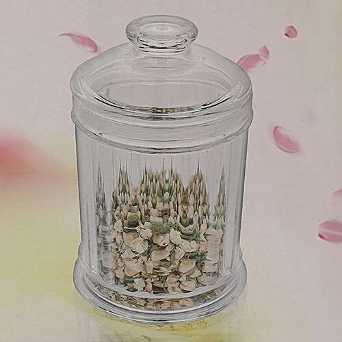 DP Bb-1180 Multipurpose Jar with Wooden Lid - Transparent, Acrylic, Plain, Round, 1 pc  Strong & Durable