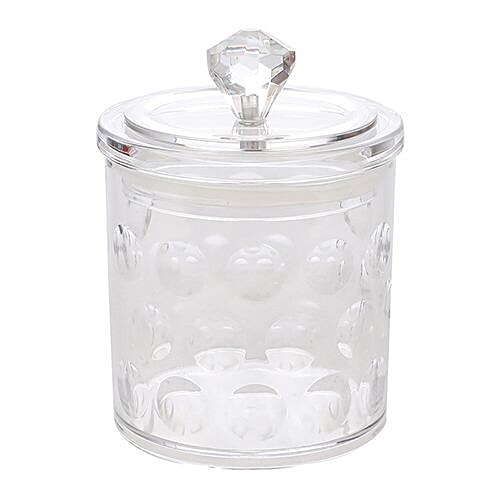 DP Bb-1180 Multipurpose Jar with Wooden Lid - Transparent, Acrylic, Plain, Round, 1 pc  Strong & Durable