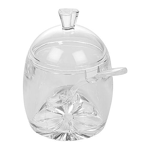 DP Dry Fruits/Candy/Jam Jar With Spoons - Acrylic, Bb-686, 3 pcs  