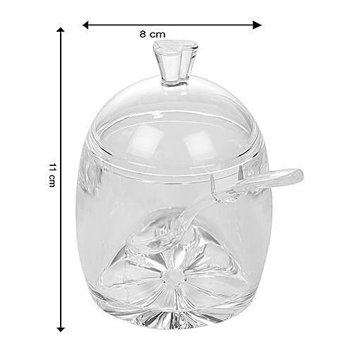 DP Dry Fruits/Candy/Jam Jar With Spoons - Acrylic, Bb-686, 3 pcs  