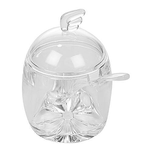 DP Dry Fruits/Candy/Jam Jar With Spoons - Acrylic, Bb-685, 2 pcs  