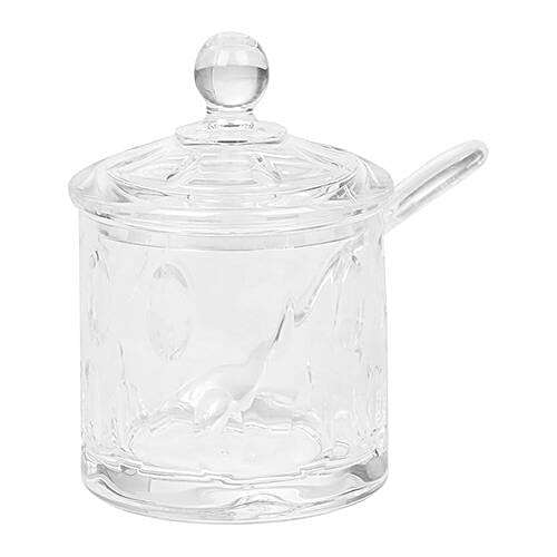 DP Dry Fruits/Candy/Jam Jar With Spoons - Acrylic, Bb-688, 3 pcs  