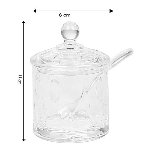 DP Dry Fruits/Candy/Jam Jar With Spoons - Acrylic, Bb-688, 3 pcs  