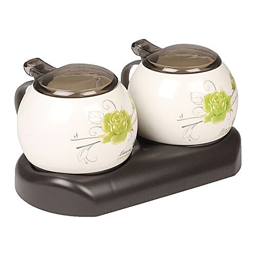 DP Ceramic & Plastic Condiment - Salt & Pepper Set, Black & White, Bb-602, 2 pcs  