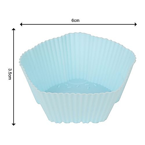 Casasunco Muffin/Cupcakes Moulds - Silicone, Blue/Grey Assorted, BB1169, 4 pcs  Refrigerator Safe