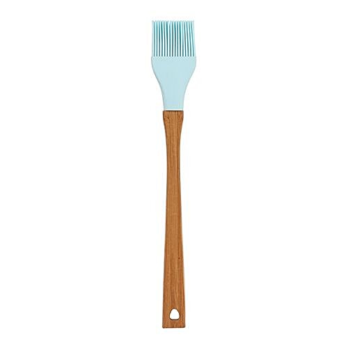 Casasunco Basting Brush Kitchen Oil Cooking Tool - Silicon Wooden, Blue/Grey Assorted, BB1151, 1 pc  