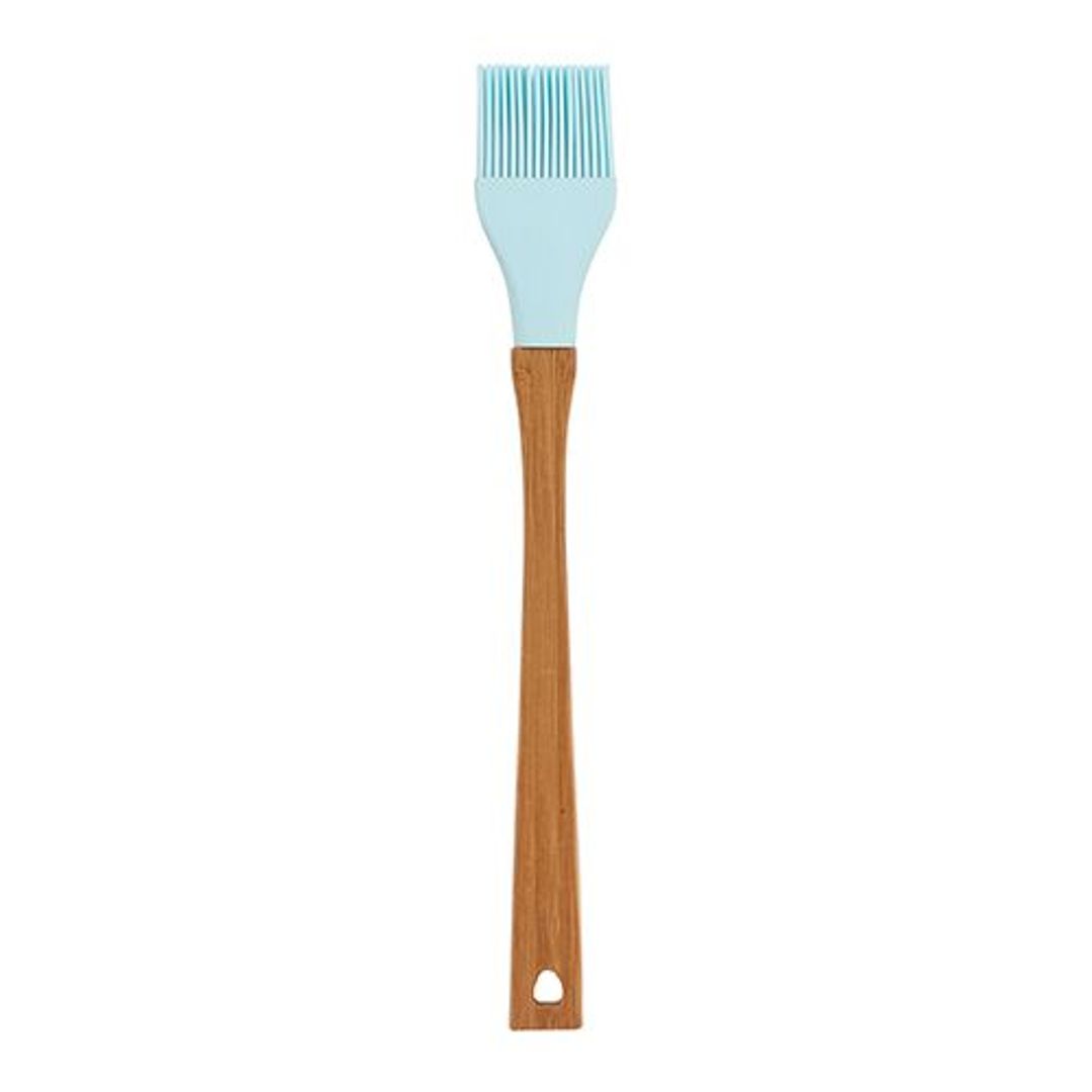 Casasunco Basting Brush Kitchen Oil Cooking Tool - Silicon Wooden, Blue/Grey Assorted, BB1151, 1 pc 