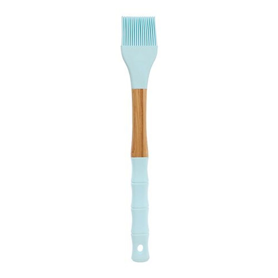 Casasunco Basting Brush Kitchen Oil Cooking Tool - Silicon Wooden, Blue/Grey Assorted, BB1159, 1 pc 