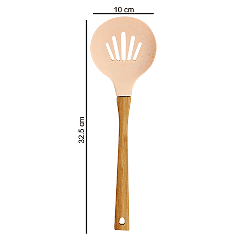 Casasunco Skimmer/Deep Fry Spoon - Nylon Wooden, Assorted colors, 1 pc  