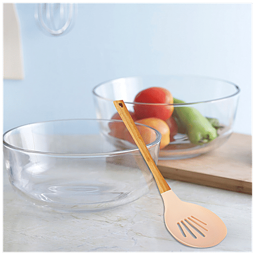 Casasunco Skimmer/Deep Fry Spoon - Nylon Wooden, Assorted colors, 1 pc  