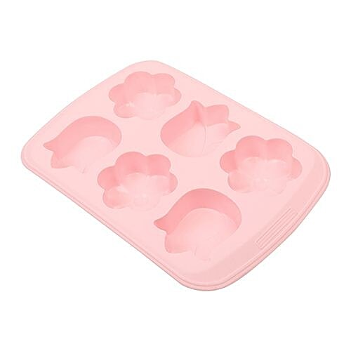 Silcone Muffin/Cupcake Moulds Silicon Tray - Pink/Peach Assorted, BB1162, 1 pc  