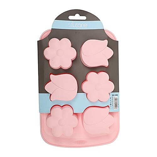 Silcone Muffin/Cupcake Moulds Silicon Tray - Pink/Peach Assorted, BB1162, 1 pc  