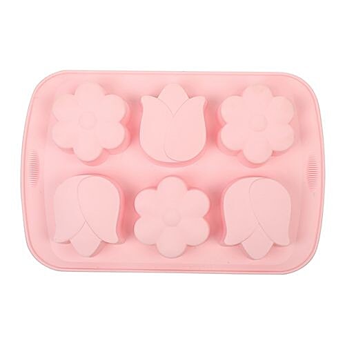 Silcone Muffin/Cupcake Moulds Silicon Tray - Pink/Peach Assorted, BB1162, 1 pc  