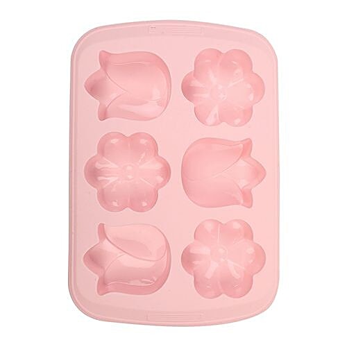 Silcone Muffin/Cupcake Moulds Silicon Tray - Pink/Peach Assorted, BB1162, 1 pc  