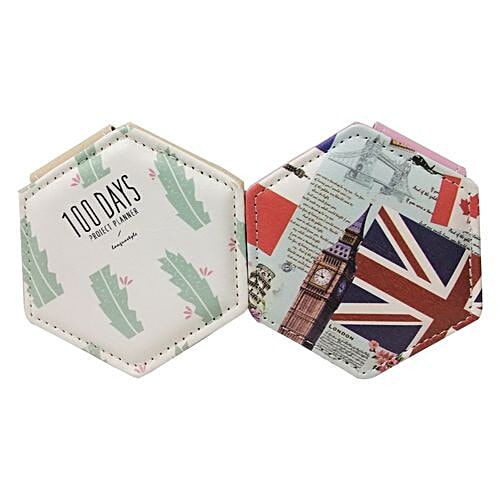 DP Compact/Pocket/Purse Mirror- PU Leather, Assorted Colour, Printed, BB-1190, 1 pc  