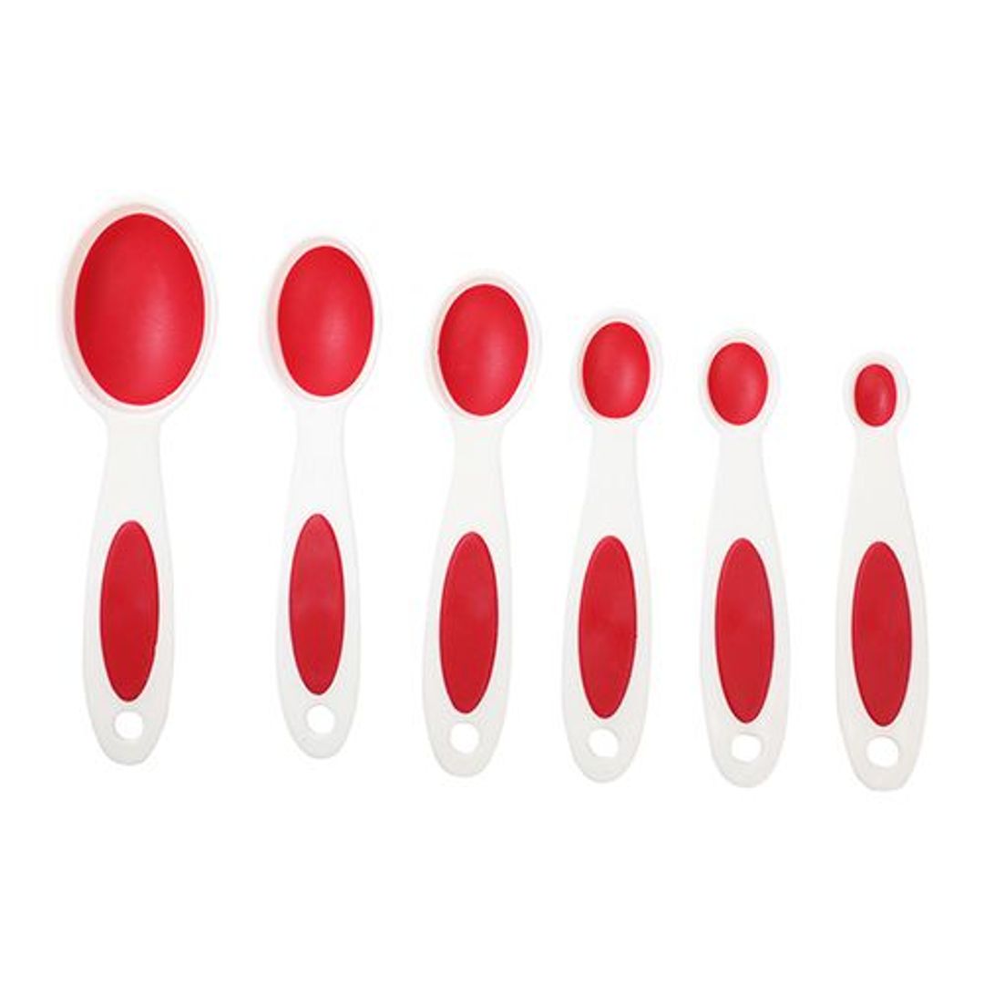 DP Plastic Measuring Spoon - Labeled, Assorted colors , Bb-592, 6 pcs 