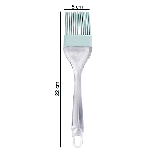 Casasunco Basting Brush - Kitchen Cooking Tool - Silicon & Plastic, Blue/Grey Assorted, 1 pc  