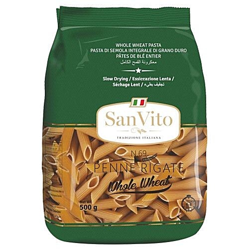 San Vito Whole Wheat Penne, N.69, 500 g Pouch 
