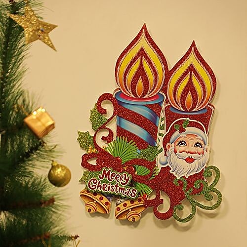 DP Christmas-Xmas-Hangable Decorative Candle - Paper, Multicolour, BB1124-3, 1 pc  