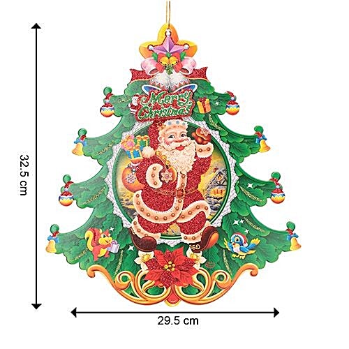 DP Christmas-Xmas Hangable Decorative Tree With Bells - Multicolour, BB1125-5, 1 pc  