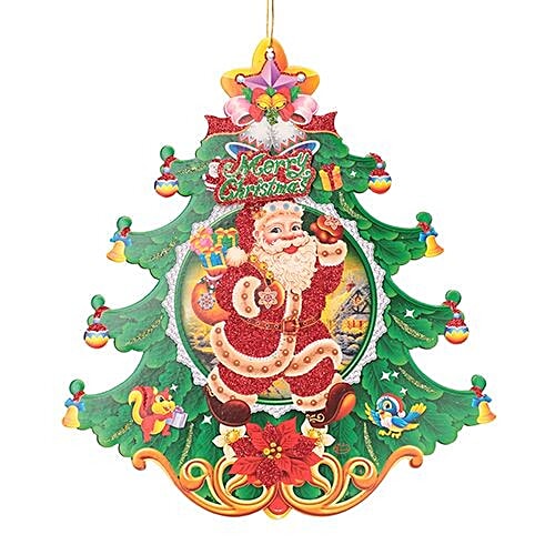 DP Christmas-Xmas Hangable Decorative Tree With Bells - Multicolour, BB1125-5, 1 pc  