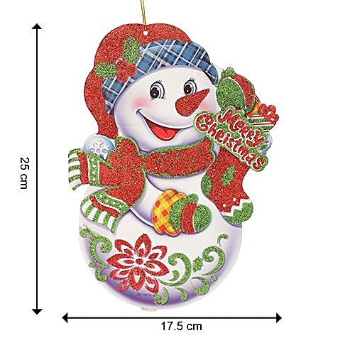 DP Christmas-Xmas Hangable Decorative Snowman - Paper, Multicolour, BB1126-8, 1 pc  