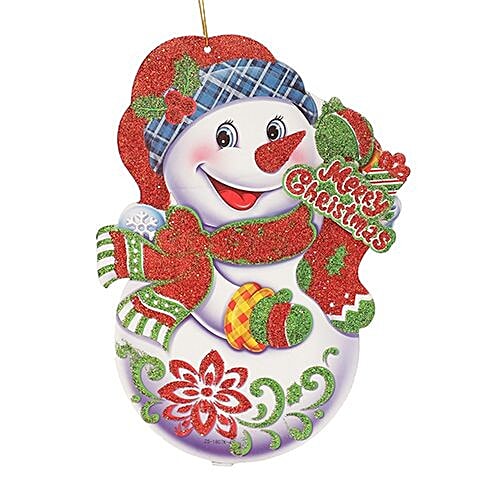 DP Christmas-Xmas Hangable Decorative Snowman - Paper, Multicolour, BB1126-8, 1 pc  