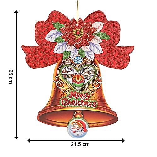 DP Christmas-Xmas Decorative Hangable Bell - Paper, Multicolour, BB1126-9, 1 pc  