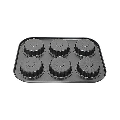 DP Muffin-Chocolate Moulds - Metal, Slot of 6, Grey, BB 1024 GRY, 1 pc  