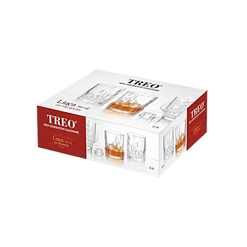 Treo Linea On the Rocks Whisky Glass, 360 ml  