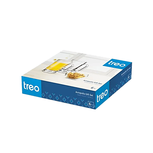 Treo Acropolis Beer Mugs With Glass Bowl Gift Set, 6 pcs  