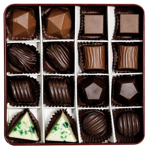 Lindberg Premium Christmas Assorted Chocolate Truffles Gift Box - 100% Pure Cocoa Butter, 160 g (16 pcs x 10 g each) 