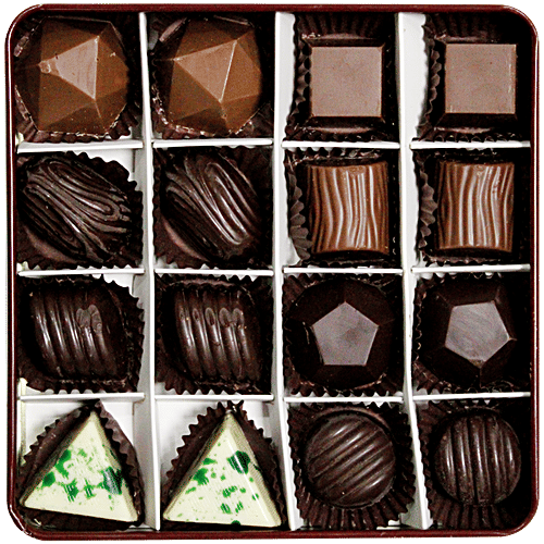 Lindberg Premium Christmas Assorted Chocolate Truffles Gift Box - Pure Cocoa Butter, 160 g (16 pcs x 10 g each) 