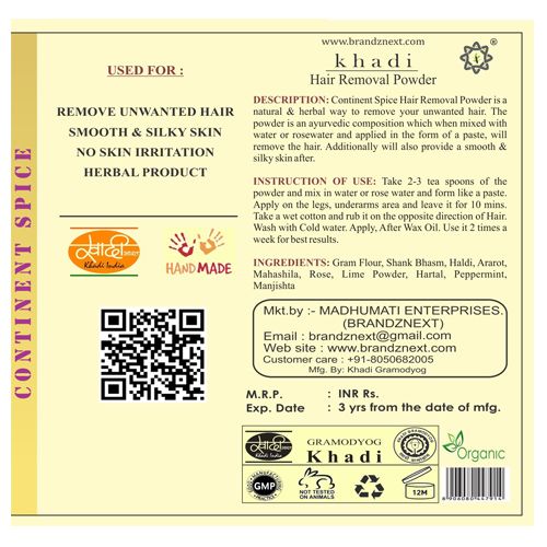 Buy Continent Spice Khadi Hair Removal Powder Online at Best Price of Rs  265 - bigbasket