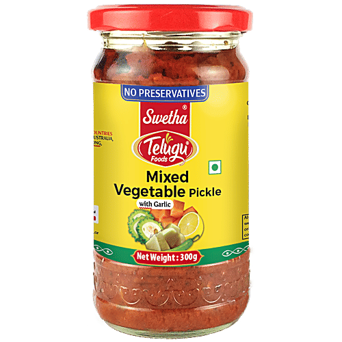 Swetha Telugu foods Mixed Vegetable Pickle, 300 g Free From Preservatives