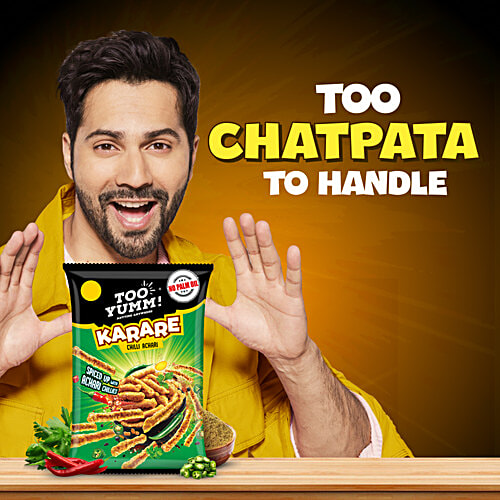 Too Yumm! Karare Chilli Achari Flavour Tangy Baked Crisps, 70 g Zero Cholesterol